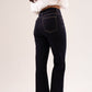 Love Laura Red Trim Turn Up Jeans In Dark Wash
