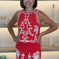 Polly White Embroidered Skirt In Red
