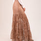 Elsa Tiered Lace Maxi Skirt In Taupe