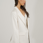 Maria Satin Blazer In Off White