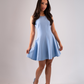Erica Seamed Dress In Light Blue