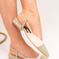 Lauren Contrast Toe Slingback In Sage Green