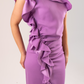 Kayla One Shoulder Ruffle Dress In Lavender