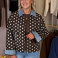 Daisy Blue Spotted Jacket In Chocolate