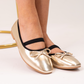 Cathy Ballet Pumps In Gold