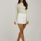 Kate Button Front Skort In White