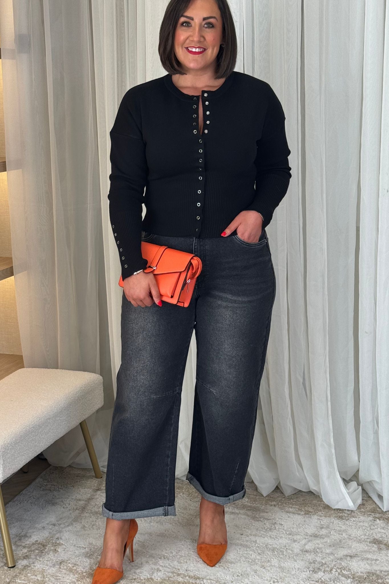 Freya Slouch Balloon Jeans In Black