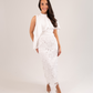 Kayla Lace Overlay Dress In Ivory