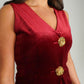 Love Laura Velvet Two Piece In Mulled Wine