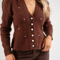 Love Laura Pearl Cardigan In Chocolate