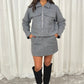 Daisy Textured Mini Skirt In Grey