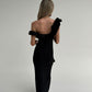 Holly Off Shoulder Ruffle Dress In Black