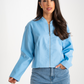 Daisy Zip Jacket In Sky Blue