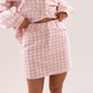 Daisy Gingham Skirt In Pink