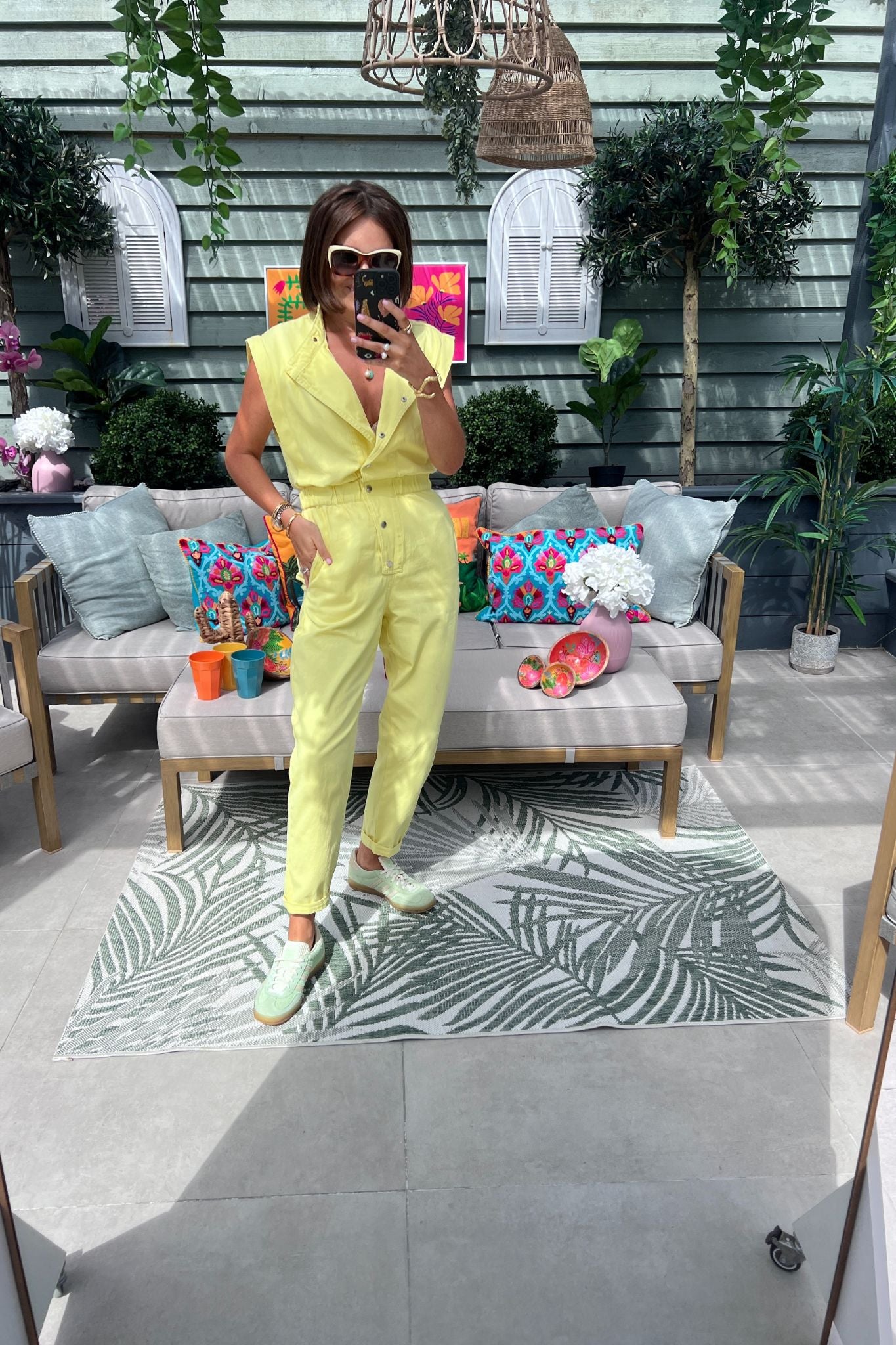 Cora Sleeveless Jumpsuit In Yellow