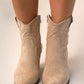 Izzy Ankle Western Boots In Cream