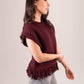 Leah Sleeveless Fringed Knit In Bordeaux