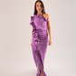 Kayla One Shoulder Ruffle Dress In Lavender