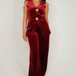 Love Laura Velvet Two Piece In Mulled Wine