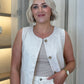 Elsa Longline Waistcoat In Ivory