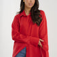 Arabella Satin Shirt In Red