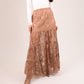 Elsa Tiered Lace Maxi Skirt In Taupe