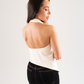 Holly Drape Neck Top In Neutral