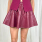 Elsa Faux Leather Mini Skirt In Bordeaux