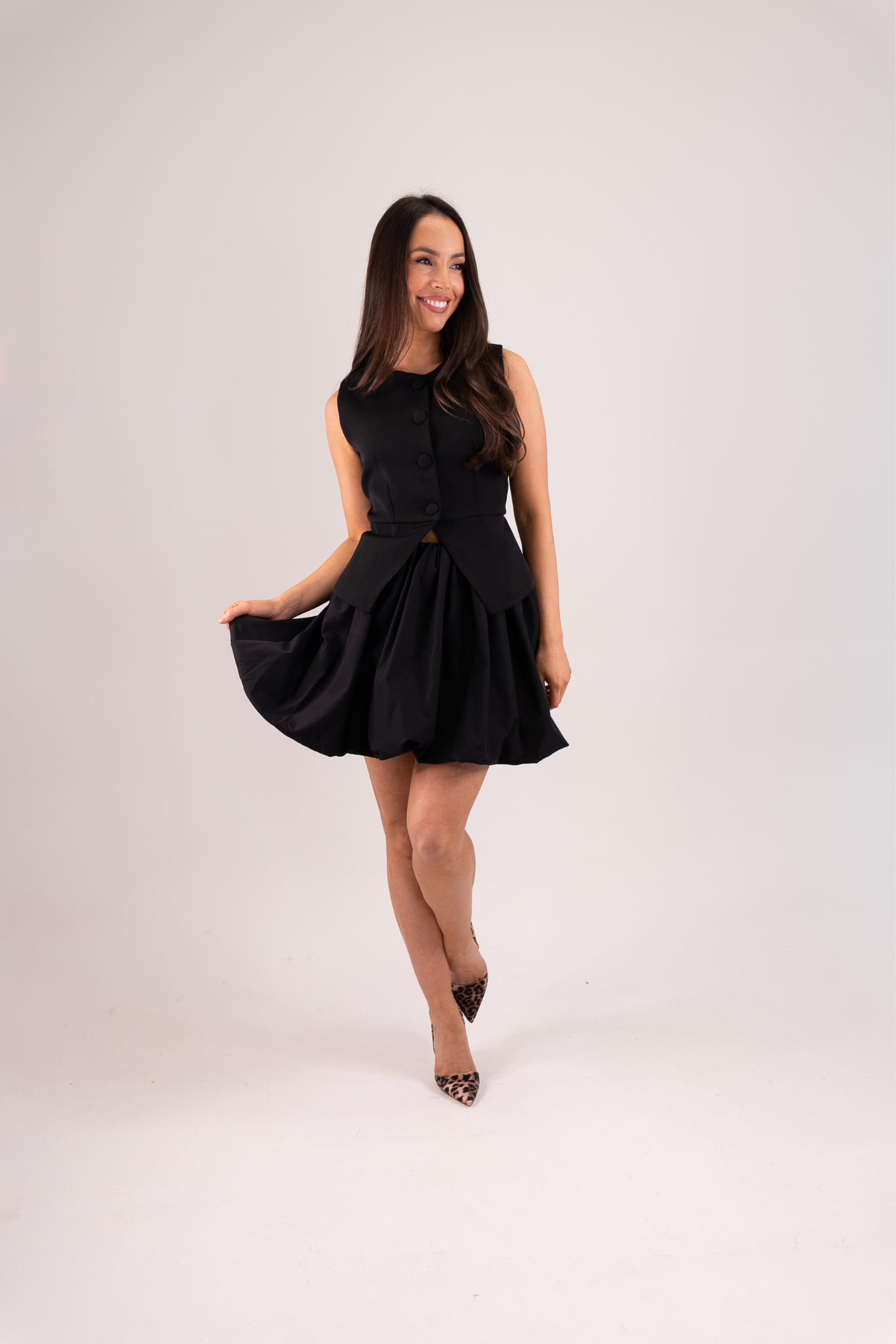 Polly Balloon Skirt In Black