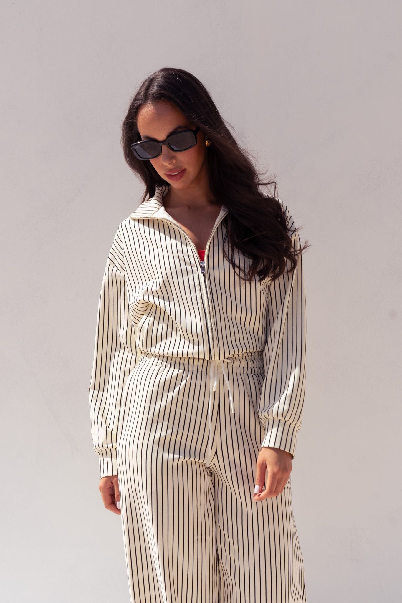 Love Laura Luxe Lounge Set In Pinstripe