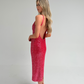 Alana Sequin Dress In Raspberry