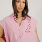 Millie Pinstripe Sleeveless Shirt In Pink