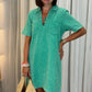 Kendra Denim Shirt Dress In Green