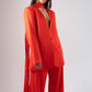 Alana Satin Blazer In Red