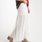 Millie Embroidered Maxi Skirt In White