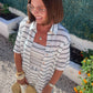 Erica Crochet Shirt In Mono Stripe