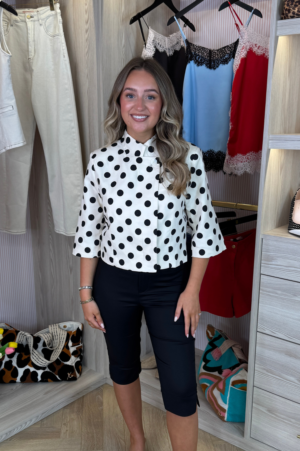 Iris Polka Dot Jacket In Cream
