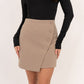 Kiera Asymmetric Button Skirt In Taupe