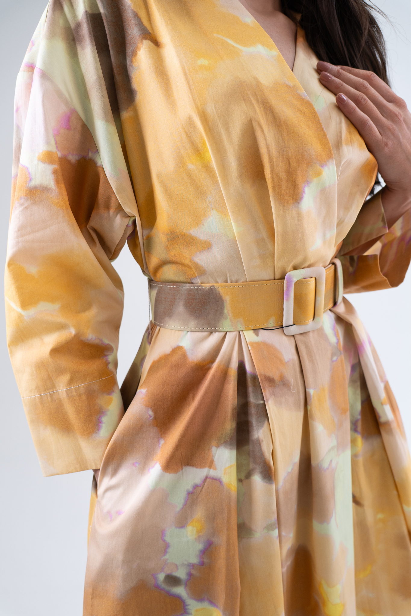 Eva Printed Dress In Orange Mix
