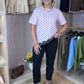 Holly Lace Trim Spotted T-Shirt In Pink