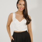 Maria Satin Crop Top In Off White