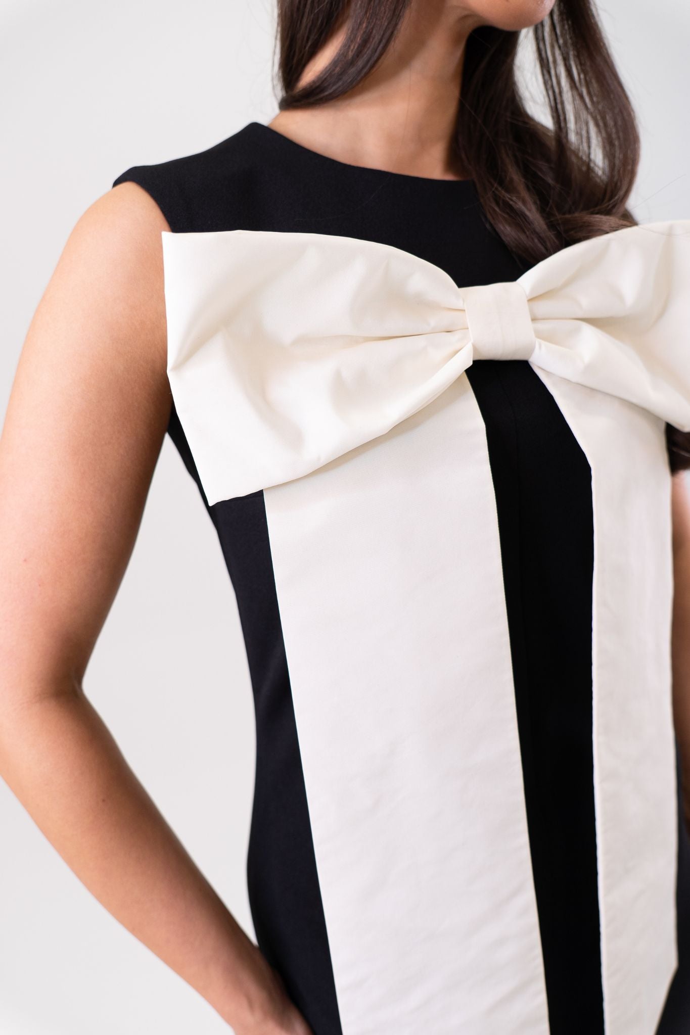 Marissa Bow Front Dress In Black