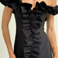 Holly Off Shoulder Ruffle Dress In Black