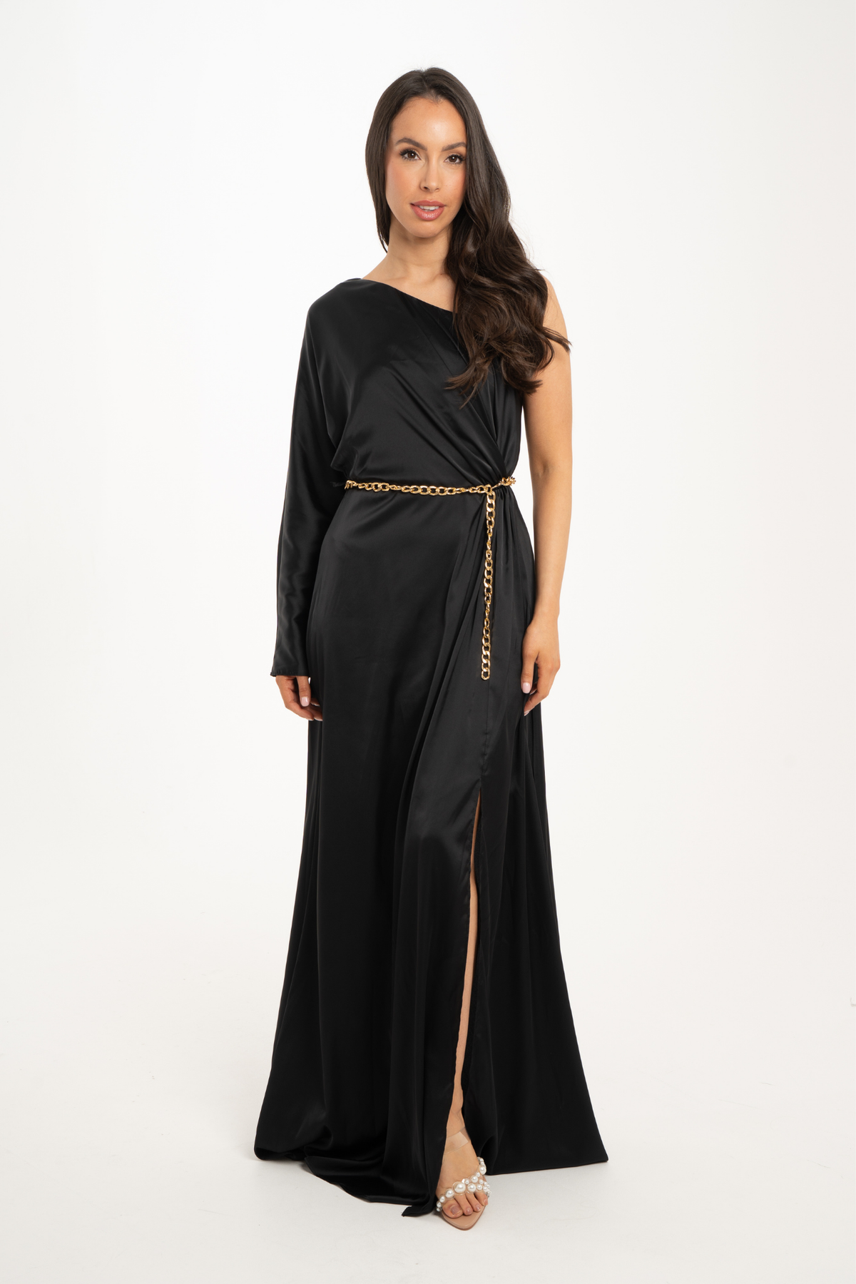 Jade One Shoulder Dress In Black