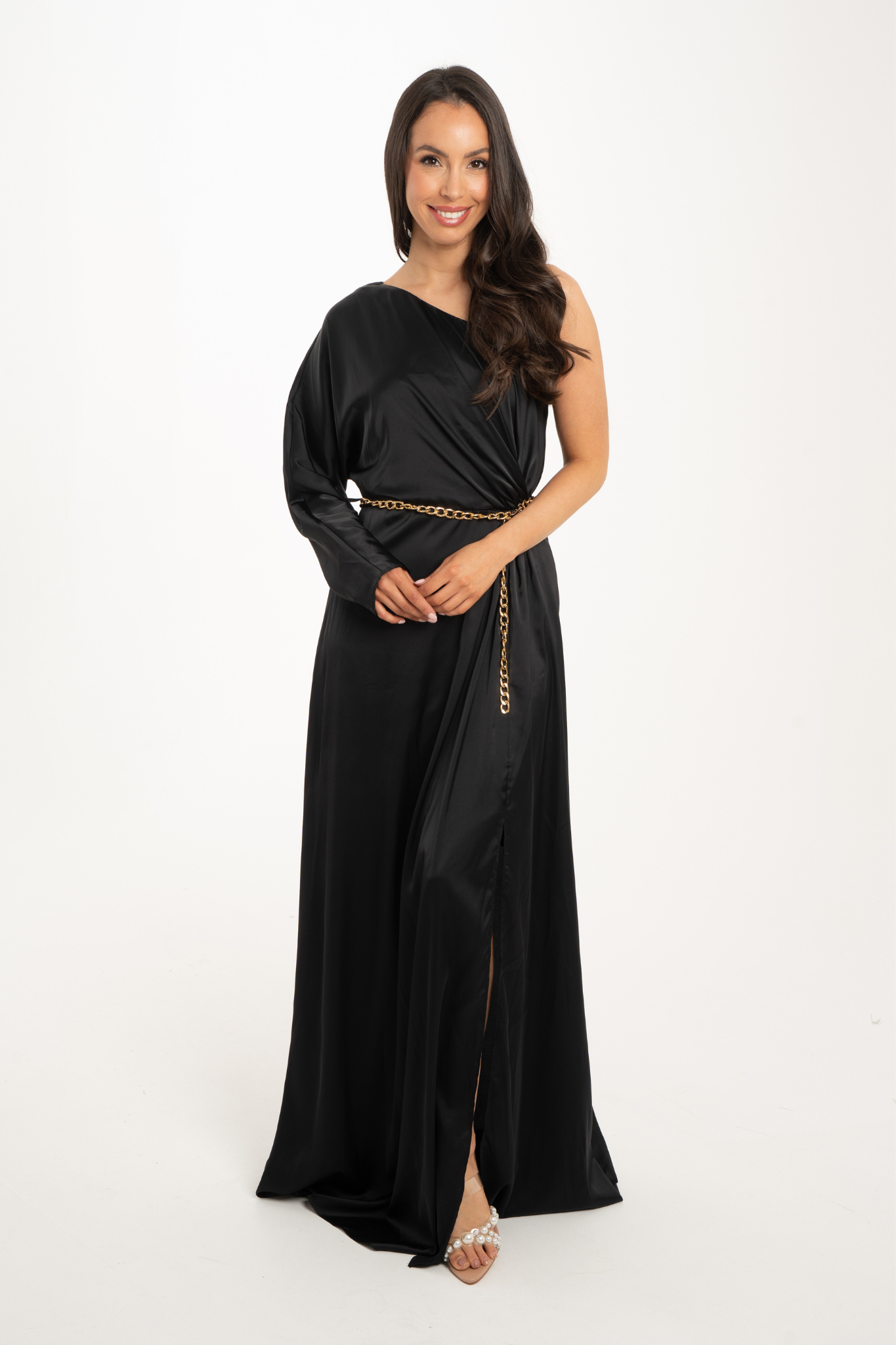 Jade One Shoulder Dress In Black