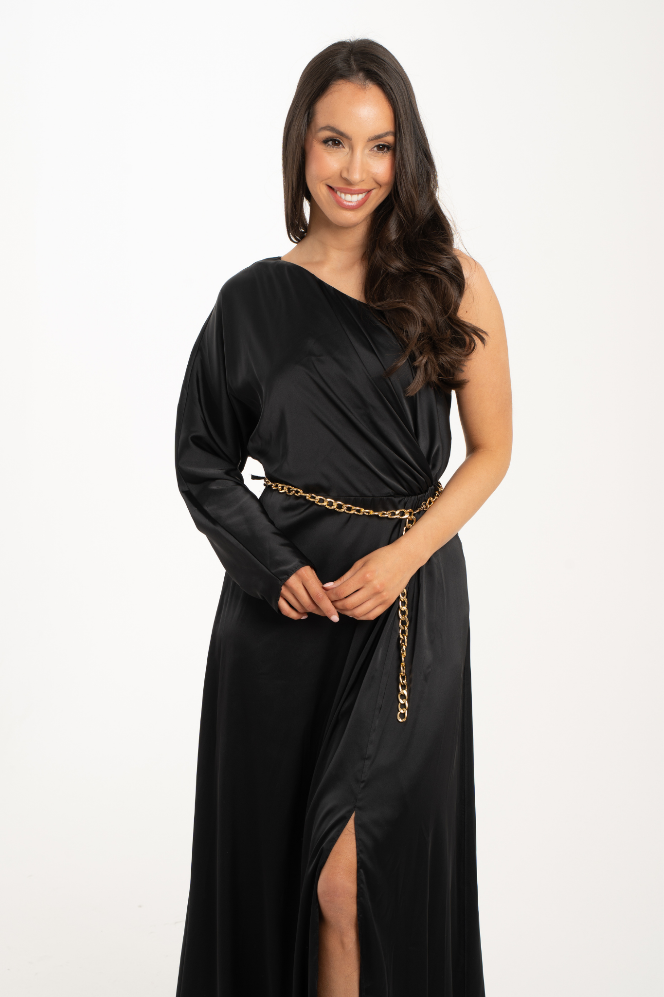 Jade One Shoulder Dress In Black