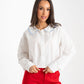 Kiera Contrast Collar Shirt In White