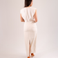 Kayla Layered Cowl Dress In Cream