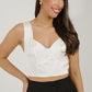 Maria Satin Crop Top In Off White