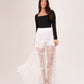 Millie Tiered Lace Maxi Skirt In White